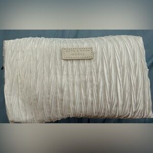 Bath & Body Works Cream-White Ruched Cosmetic Bag